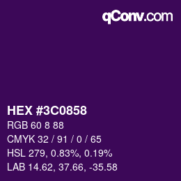 Color code: HEX #3C0858 | qconv.com