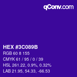 Color code: HEX #3C089B | qconv.com