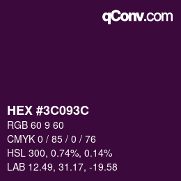 Color code: HEX #3C093C | qconv.com