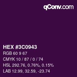 Color code: HEX #3C0943 | qconv.com