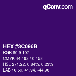 Color code: HEX #3C096B | qconv.com