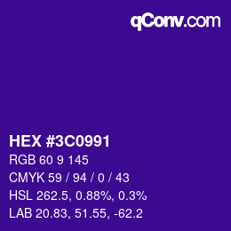 カラーコード: HEX #3C0991 | qconv.com
