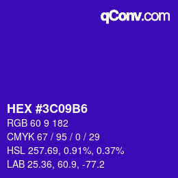 Color code: HEX #3C09B6 | qconv.com