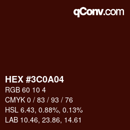 Color code: HEX #3C0A04 | qconv.com