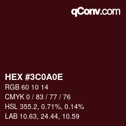 Color code: HEX #3C0A0E | qconv.com