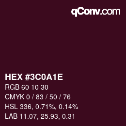 Color code: HEX #3C0A1E | qconv.com