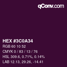Color code: HEX #3C0A34 | qconv.com