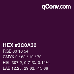 Color code: HEX #3C0A36 | qconv.com