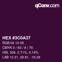 Color code: HEX #3C0A37 | qconv.com