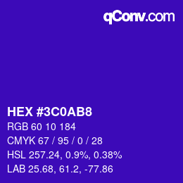 Color code: HEX #3C0AB8 | qconv.com