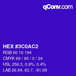 Color code: HEX #3C0AC2 | qconv.com