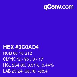 颜色代码: HEX #3C0AD4 | qconv.com
