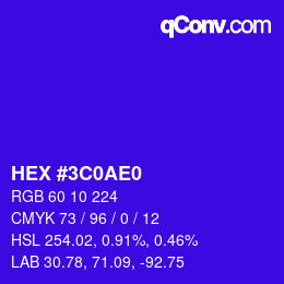Color code: HEX #3C0AE0 | qconv.com