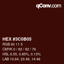 Código de color: HEX #3C0B05 | qconv.com