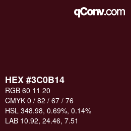 颜色代码: HEX #3C0B14 | qconv.com