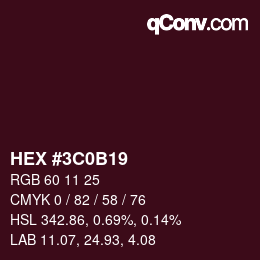 Color code: HEX #3C0B19 | qconv.com