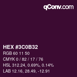 Color code: HEX #3C0B32 | qconv.com
