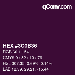 Color code: HEX #3C0B36 | qconv.com