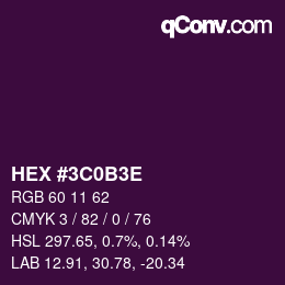 Farbcode: HEX #3C0B3E | qconv.com