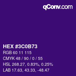 Color code: HEX #3C0B73 | qconv.com