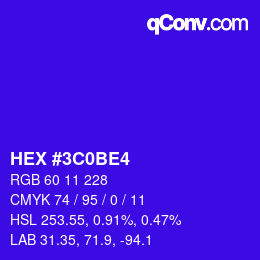 カラーコード: HEX #3C0BE4 | qconv.com