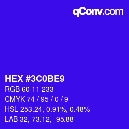 Color code: HEX #3C0BE9 | qconv.com