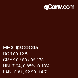 Color code: HEX #3C0C05 | qconv.com