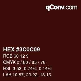 Color code: HEX #3C0C09 | qconv.com