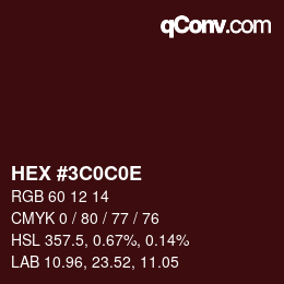 Code couleur: HEX #3C0C0E | qconv.com