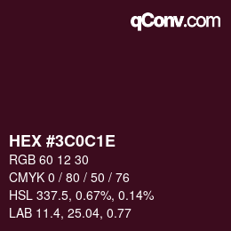 Color code: HEX #3C0C1E | qconv.com