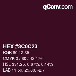Color code: HEX #3C0C23 | qconv.com