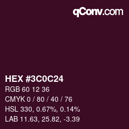 Color code: HEX #3C0C24 | qconv.com