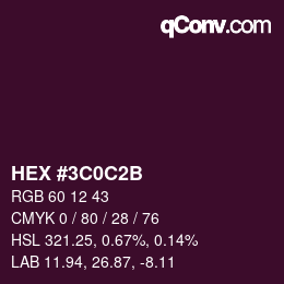 カラーコード: HEX #3C0C2B | qconv.com