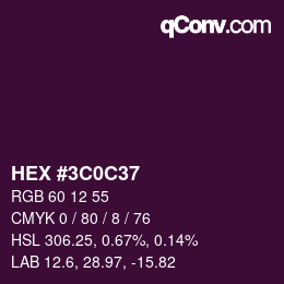 Color code: HEX #3C0C37 | qconv.com