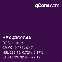 Farbcode: HEX #3C0C4A | qconv.com