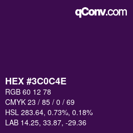 カラーコード: HEX #3C0C4E | qconv.com