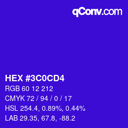 Color code: HEX #3C0CD4 | qconv.com