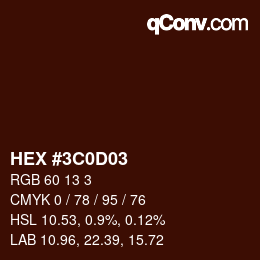 Color code: HEX #3C0D03 | qconv.com