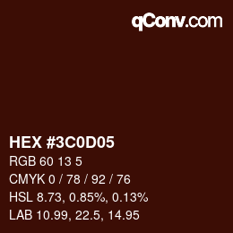 Color code: HEX #3C0D05 | qconv.com