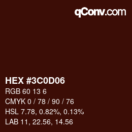 Color code: HEX #3C0D06 | qconv.com