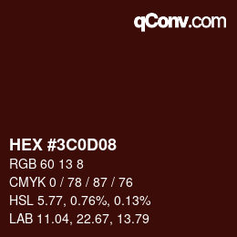 Color code: HEX #3C0D08 | qconv.com