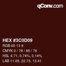 Color code: HEX #3C0D09 | qconv.com