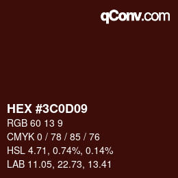 Color code: HEX #3C0D09 | qconv.com