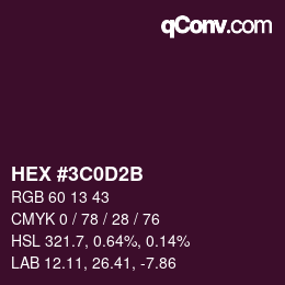 Color code: HEX #3C0D2B | qconv.com