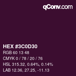 Color code: HEX #3C0D30 | qconv.com