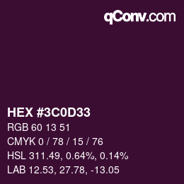 Color code: HEX #3C0D33 | qconv.com