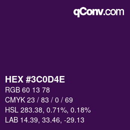 Farbcode: HEX #3C0D4E | qconv.com