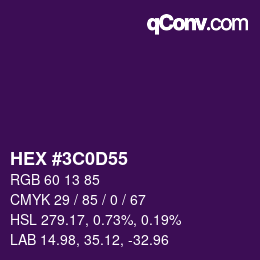 Color code: HEX #3C0D55 | qconv.com