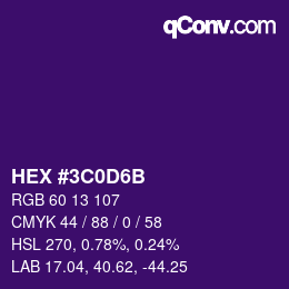 カラーコード: HEX #3C0D6B | qconv.com