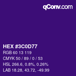 Color code: HEX #3C0D77 | qconv.com